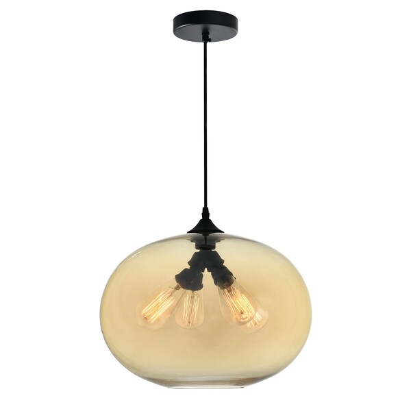 Cwi Lighting Glass 4 Light Down Pendant With Amber Finish 5553P16 -Amber - main